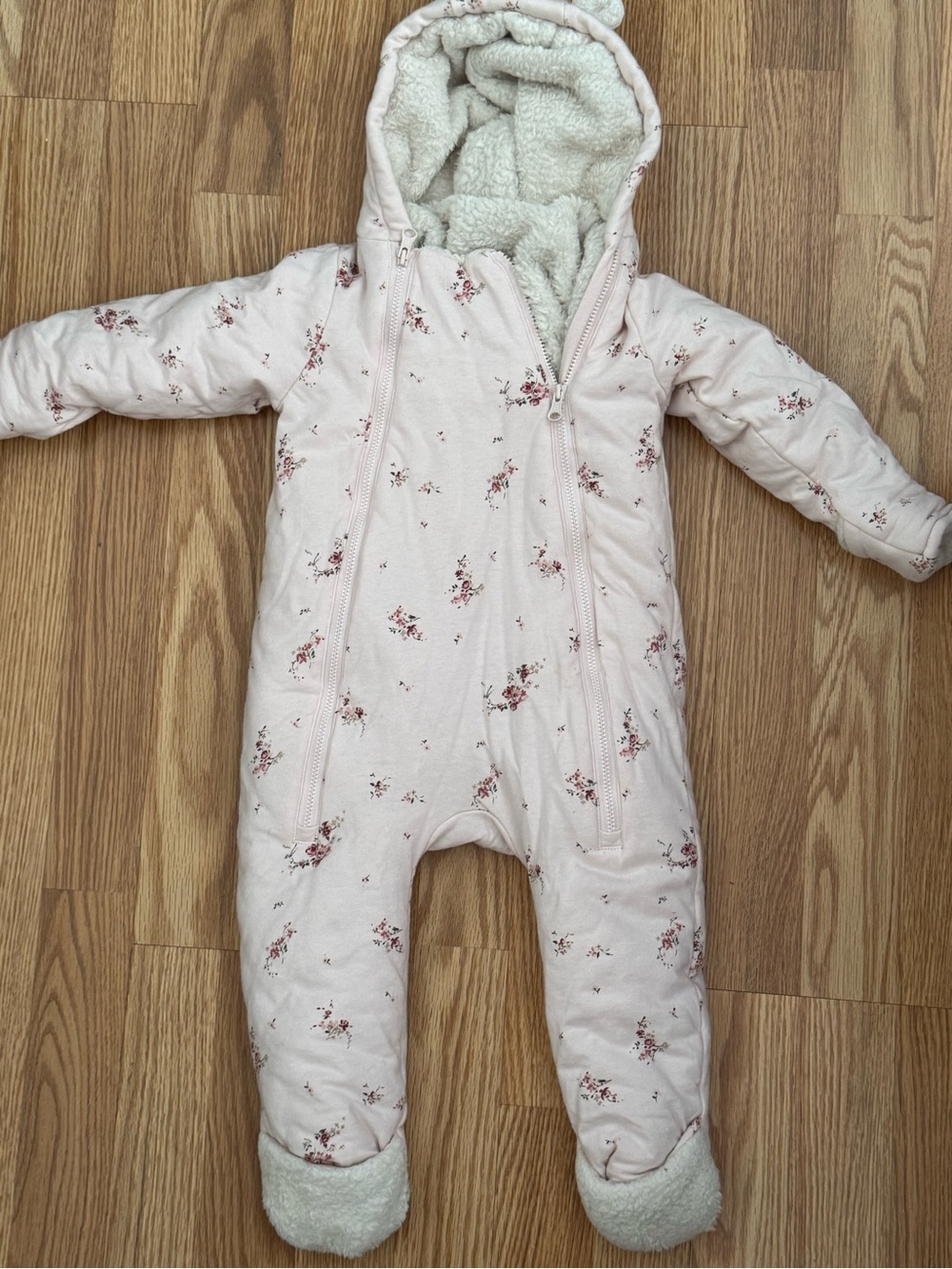 GAP Baby Cream and Light Pink Plush Jacket